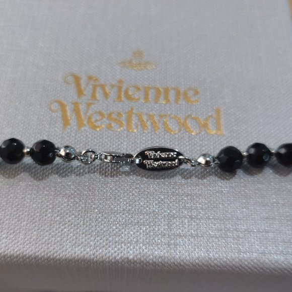 Vivienne Westwood Black Crystal and Silver Choker - Picture 4 of 5
